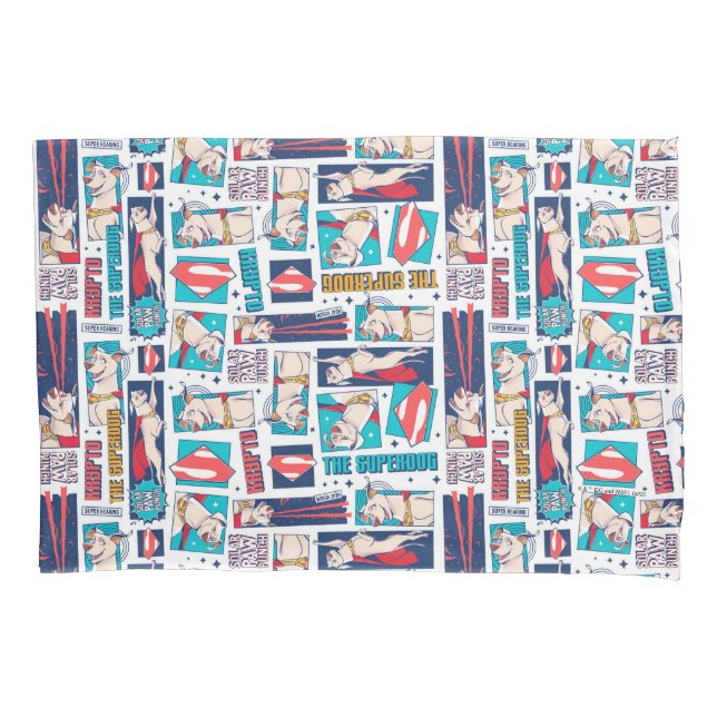Krypto Comic Panel Pattern Pillow Case (Front)