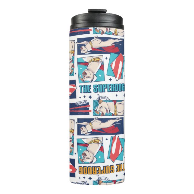 Krypto Comic Panel Pattern Thermal Tumbler (Front)