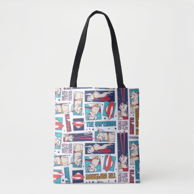 Krypto Comic Panel Pattern Tote Bag (Front)