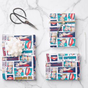 Krypto Comic Panel Pattern Wrapping Paper Sheets