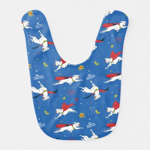 Krypto Flying Pattern Baby Bib