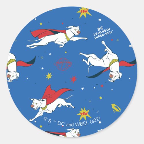 Krypto Flying Pattern Classic Round Sticker