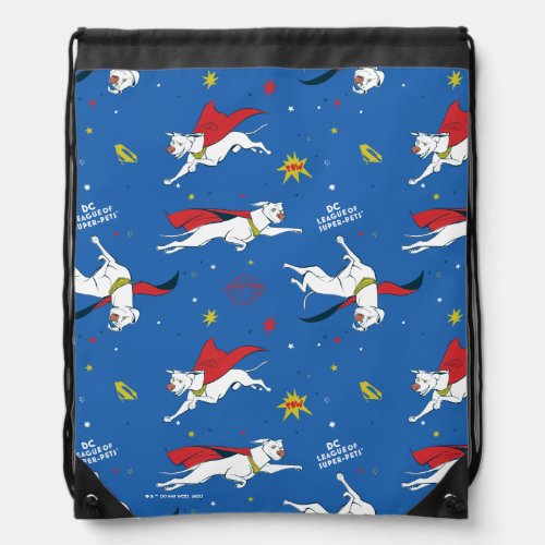 Krypto Flying Pattern Drawstring Bag