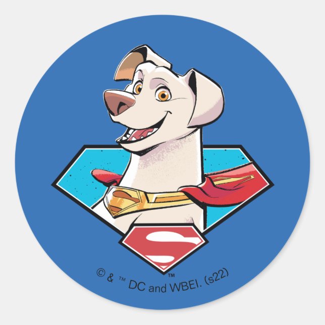 Krypto S-Shield Graphic Classic Round Sticker (Front)