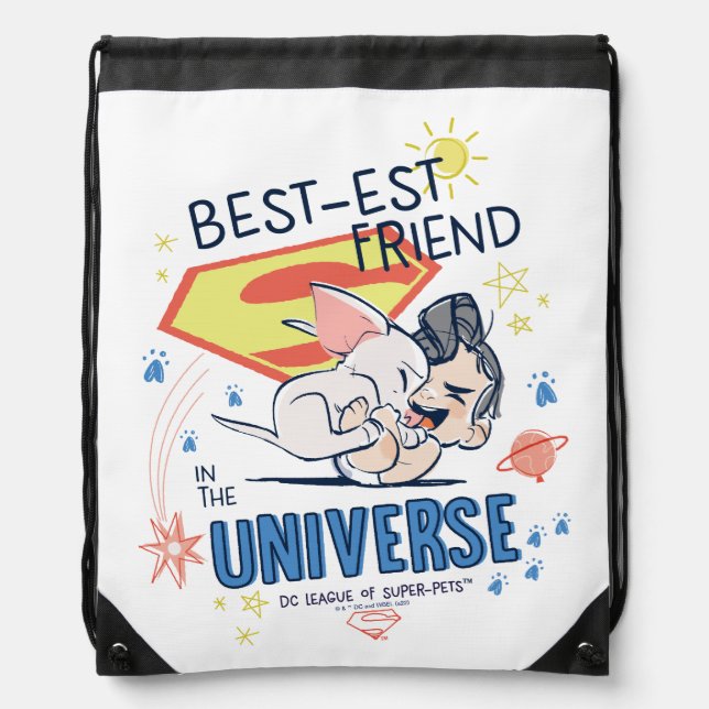 Krypto & Superman: Best-est Friend in the Universe Drawstring Bag (Front)
