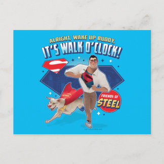 Krypto & Superman - It's Walk O'Clock! Postcard