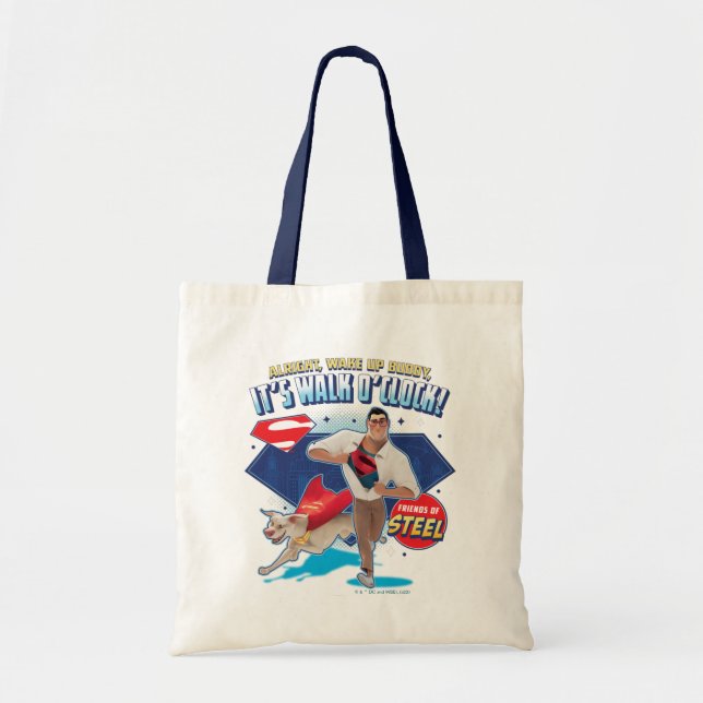 Krypto & Superman - It's Walk O'Clock! Tote Bag (Front)