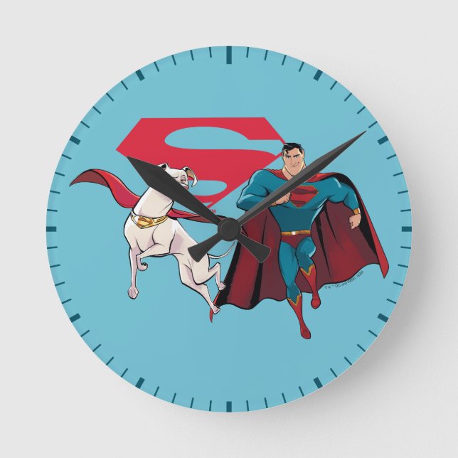 Krypto & Superman Round Clock (Front)