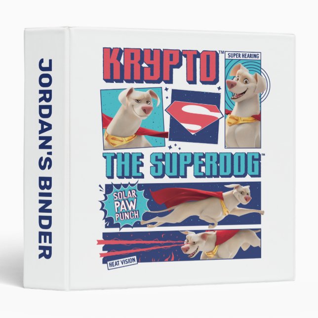 Krypto The Super-Dog Comic Panels 3 Ring Binder (Front/Spine)