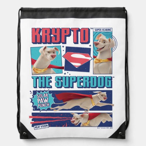 Krypto The Super_Dog Comic Panels Drawstring Bag