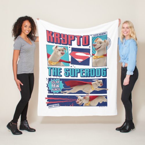 Krypto The Super_Dog Comic Panels Fleece Blanket