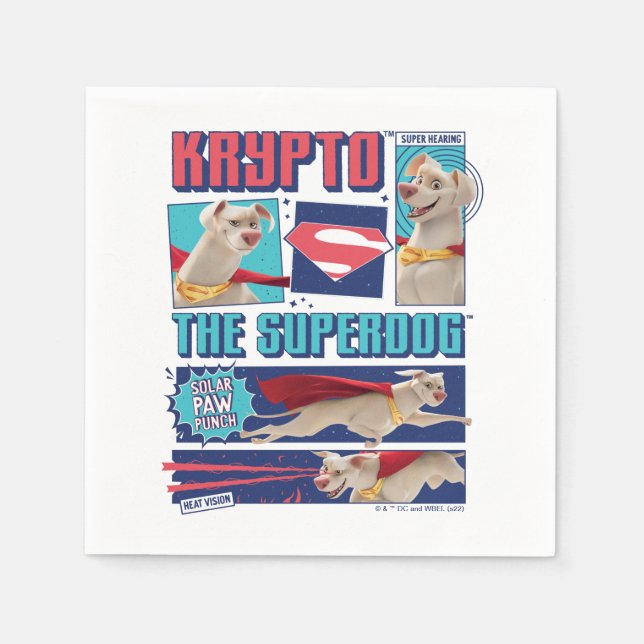 Krypto The Super-Dog Comic Panels Napkins (Front)