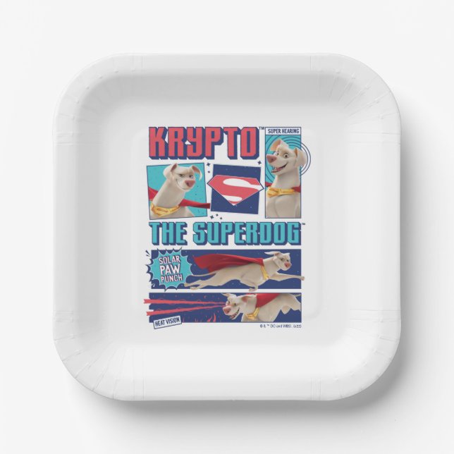 Krypto The Super-Dog Comic Panels Paper Plates (Front)
