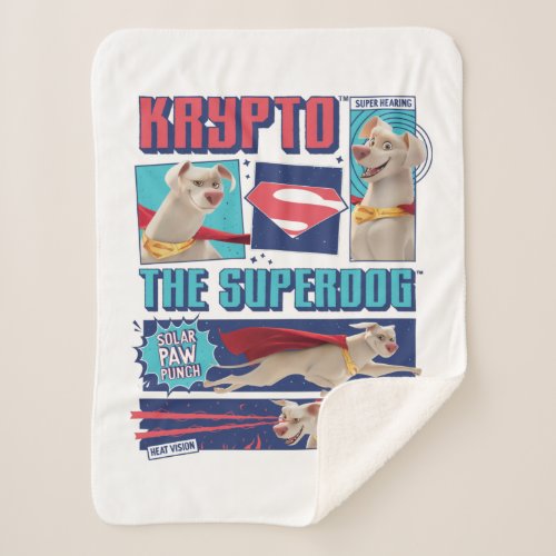 Krypto The Super_Dog Comic Panels Sherpa Blanket