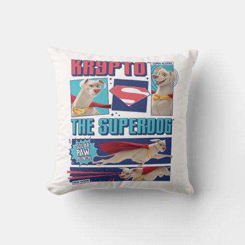 Krypto The Super_Dog Comic Panels Throw Pillow