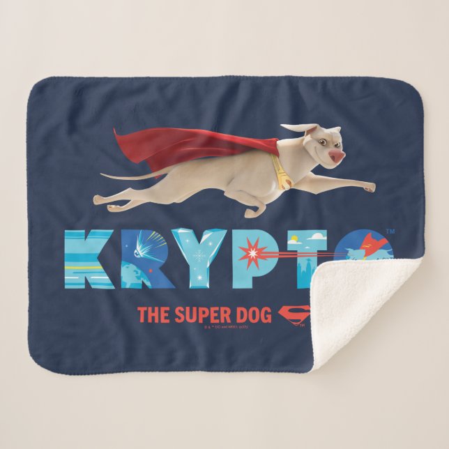 Krypto The Super-Dog Sherpa Blanket (Front (Horizontal))