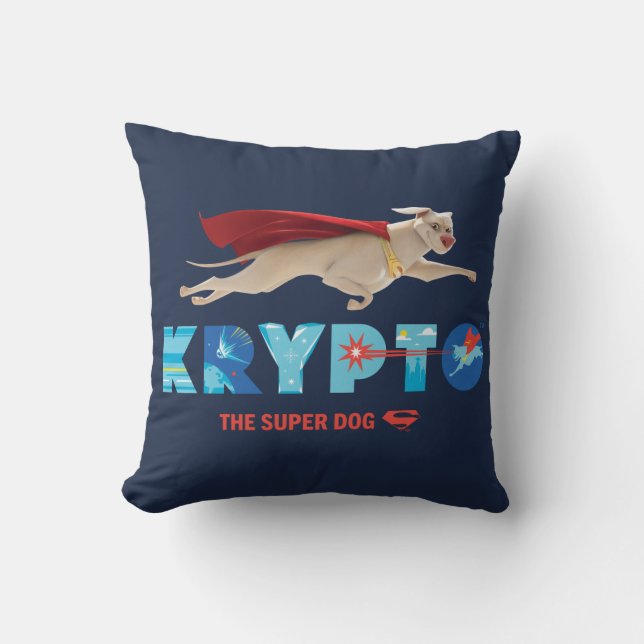 Krypto The Super-Dog Throw Pillow (Front)