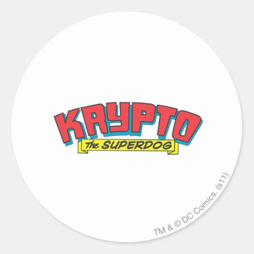 Krypto the superdog classic round sticker