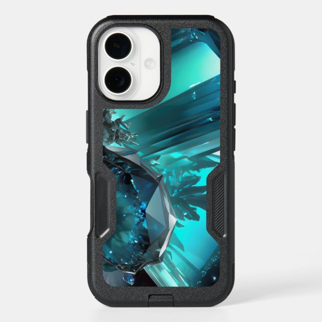 Kryptonite Cavern Abstract Crystal Aquamarine Ice Otterbox iPhone Case (Back)