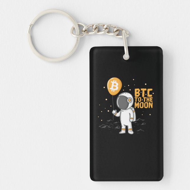 Kryptowährung Bitcoin Astronaut BTC to The Moon Keychain (Front)