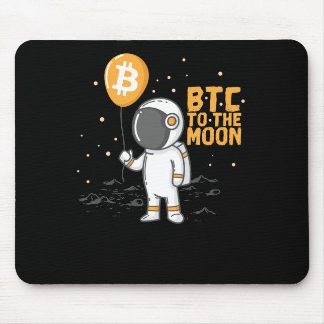 Kryptowährung Bitcoin Astronaut BTC to The Moon Mouse Pad (Front)
