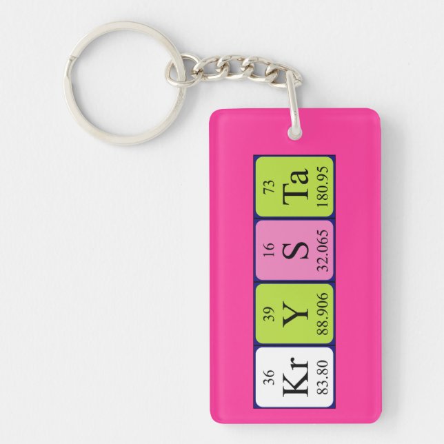 Krysta periodic table name keyring (Front)