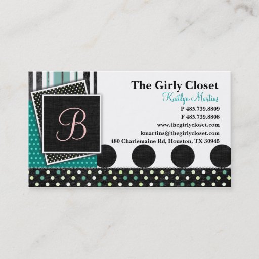 Customizable Krystal Chic Teal Business Cards