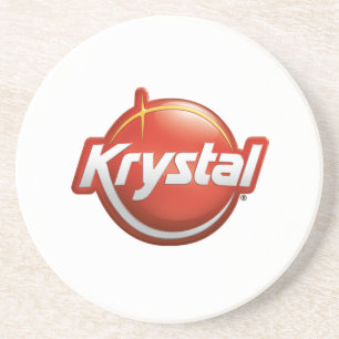 Krystal Logo Coaster in White