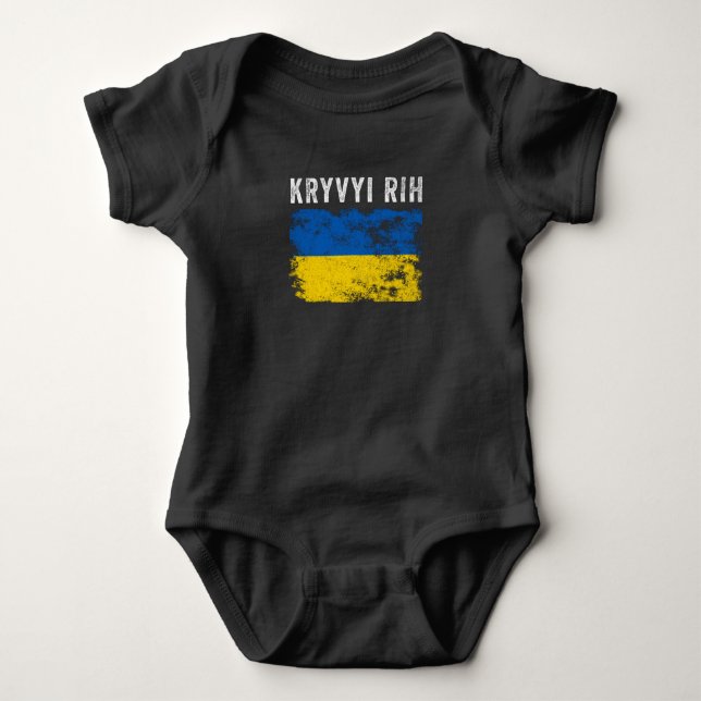 Kryvyi Rih Ukraine Ukrainian Patriotic Baby Bodysuit (Front)