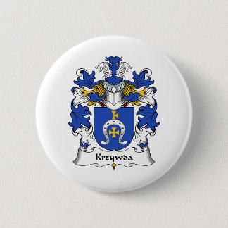 Krzywda Family Crest Pinback Button