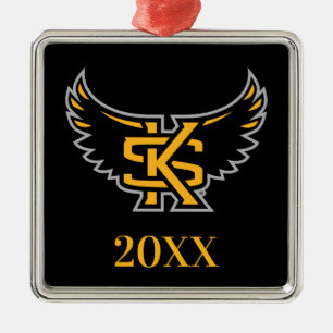 KS Owl Wings Metal Ornament
