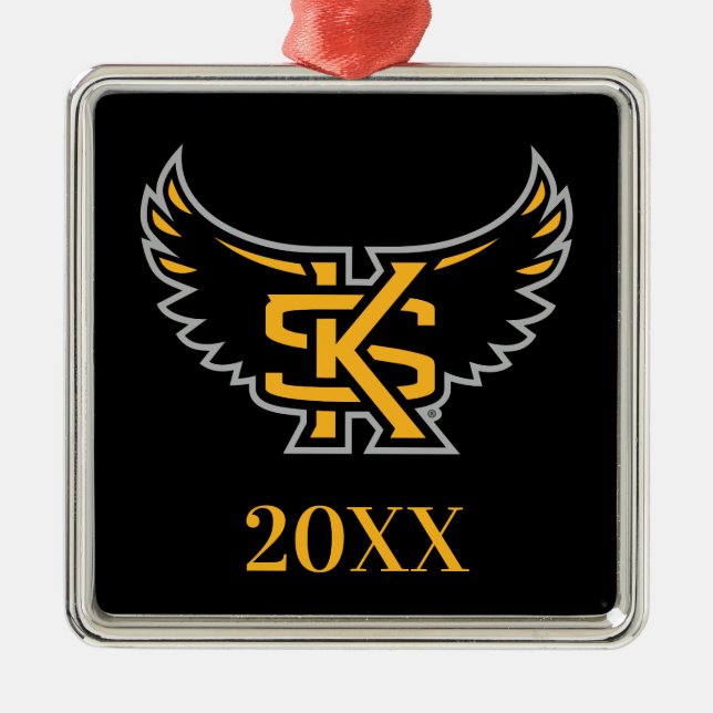KS Owl Wings Metal Ornament (Front)