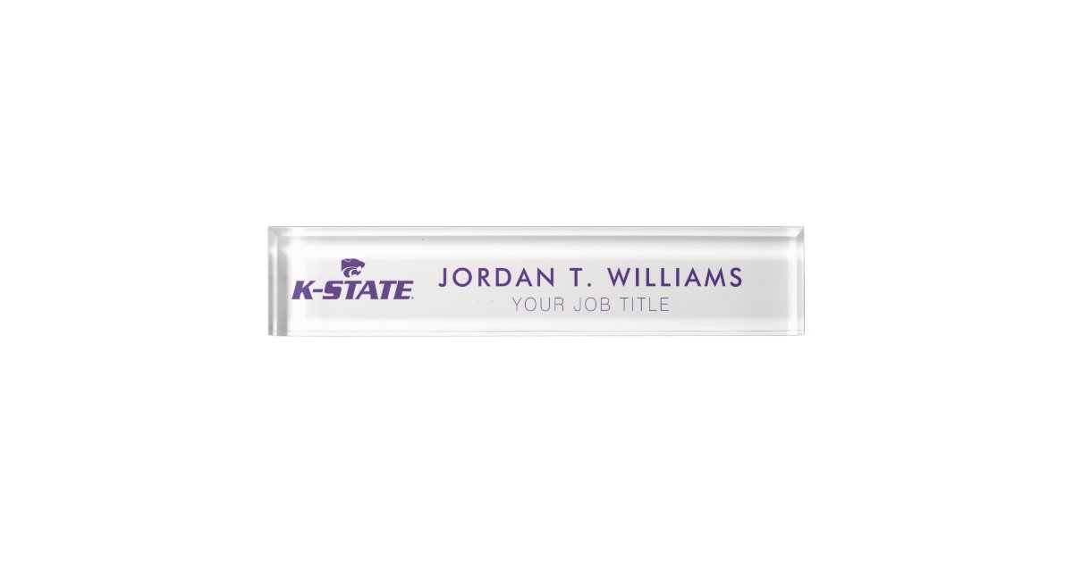 Kstate Athletic Word Mark Desk Name Plate Zazzle Com