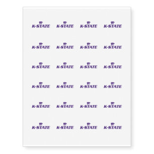 KSTATE Athletic Word Mark Temporary Tattoos