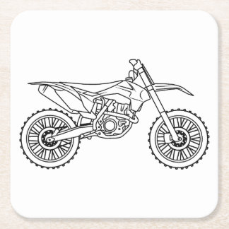 KTM Motocross line art Square Paper Coaster