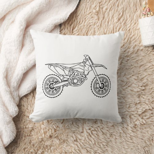 KTM Motocross line art Throw Pillow