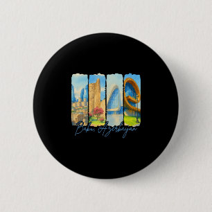 Ku Azerijan Traveling Trip Brushstroke Souvenir Va Button