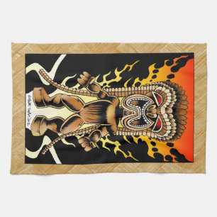 Ku, Hawaiian Tiki God Towel