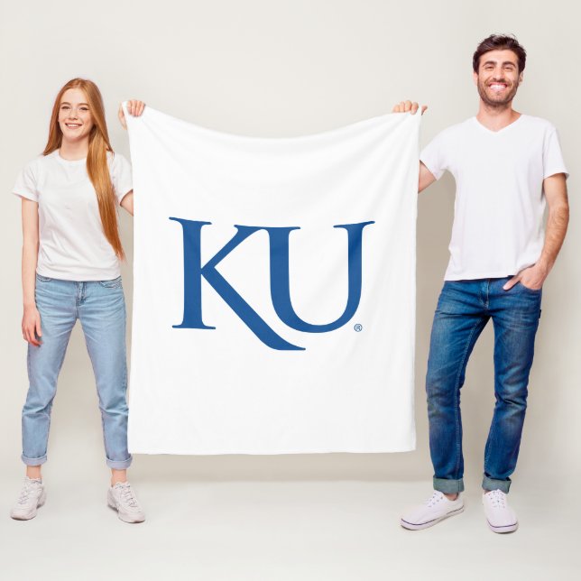 KU Monogram Logo Fleece Blanket (In Situ)