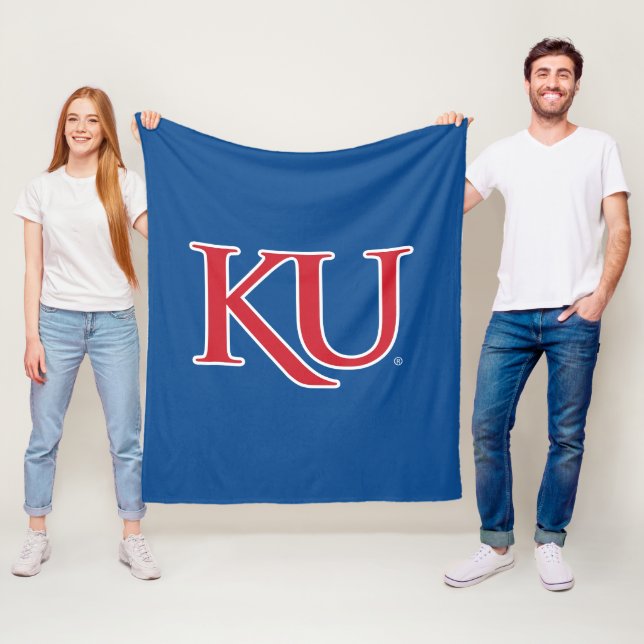 KU Monogram Logo Fleece Blanket (In Situ)