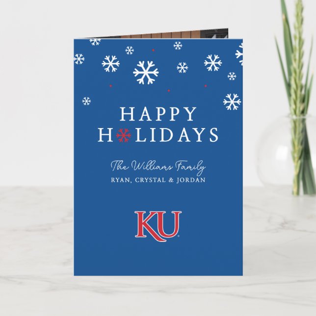 KU Monogram Logo Holiday Card (Front)