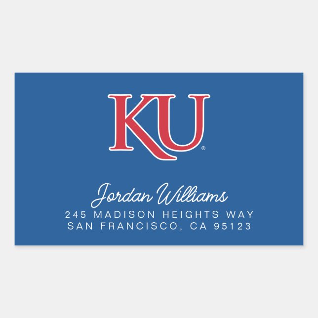 KU Monogram Logo Rectangular Sticker (Front)