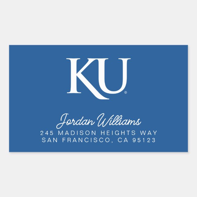 KU Monogram Logo Rectangular Sticker (Front)