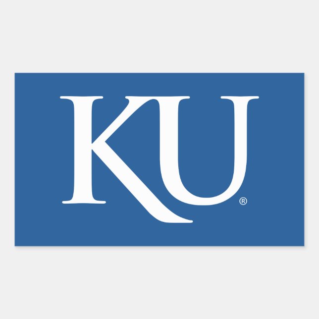 KU Monogram Logo Rectangular Sticker (Front)