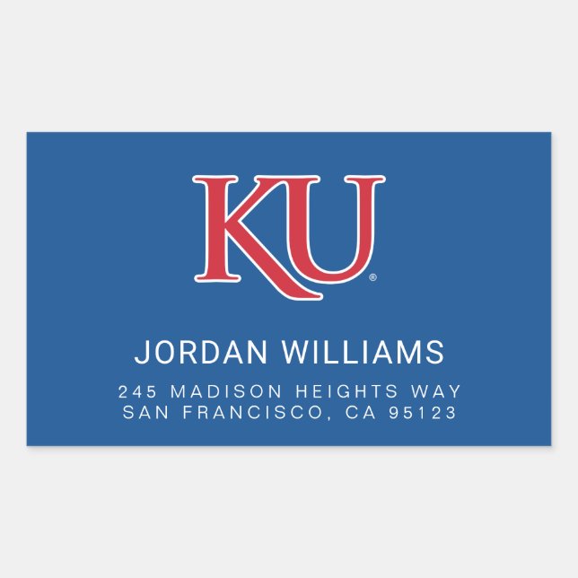 KU Monogram Logo Rectangular Sticker (Front)