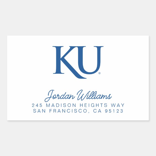 KU Monogram Logo Rectangular Sticker (Front)