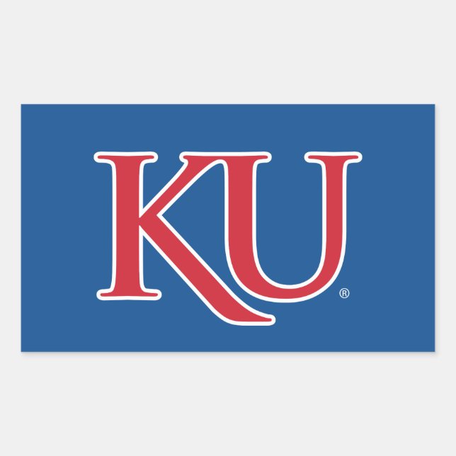 KU Monogram Logo Rectangular Sticker (Front)