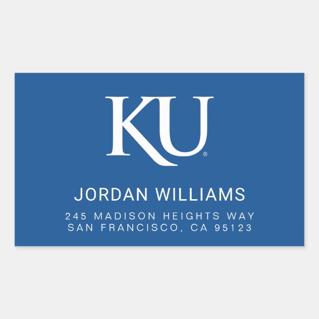 KU Monogram Logo Rectangular Sticker (Front)