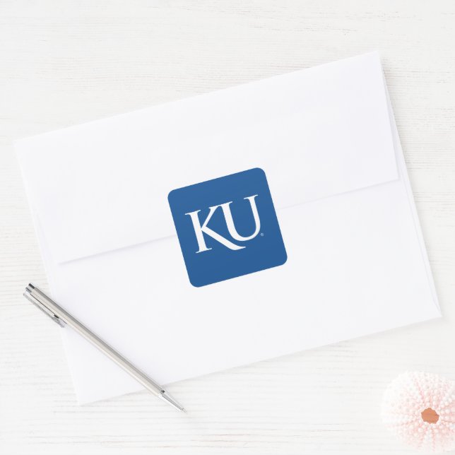 KU Monogram Logo Square Sticker (Envelope)