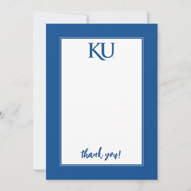 KU Monogram Logo Thank You Card (Front)
